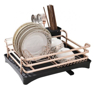 HELI Factory aluminum sink Dish Rack with drainboard,  Dish Drainer Caddy, Drying Rack